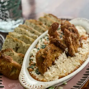Special: crab dip with a full soft shell crab on top