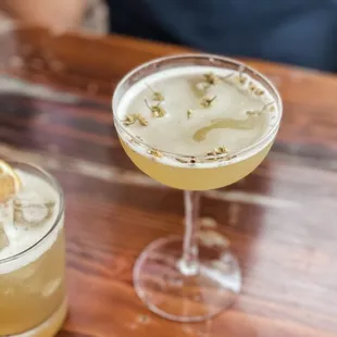 Sleepy Bee - chamomile infused gin, honey and lemon; so good!