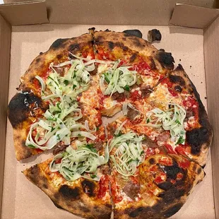 Fennel and sausage pizza