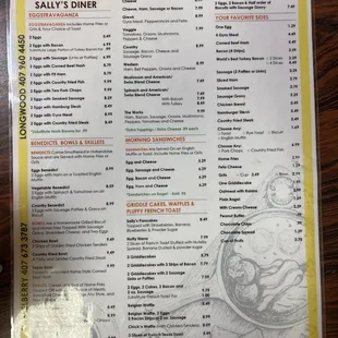 Breakfast menu
