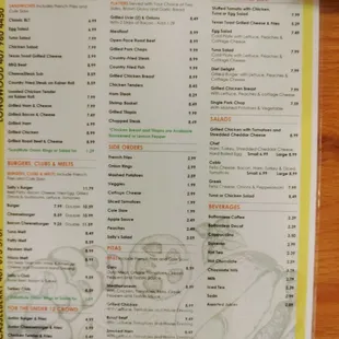 Lunch menu