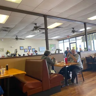 A view of one side of the restaurant.