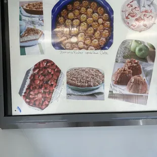 Bakery items made to order menu