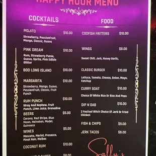 Happy Hour Menu