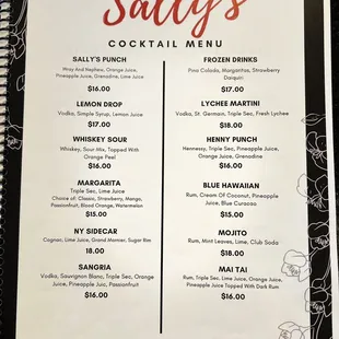 menu