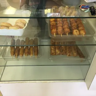 Freshly made snacks. Carioca, Turon, banana-Q, and sugar dough.