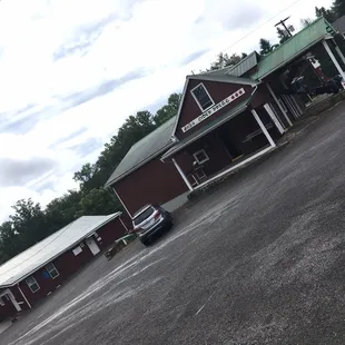 a car parked in front of a building