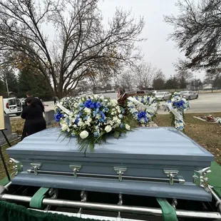 Flowers arranged for funeral