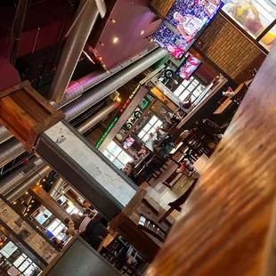 a view of the bar from the second floor
