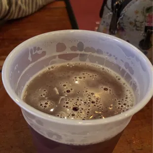 Beer  in a plastic cup:(