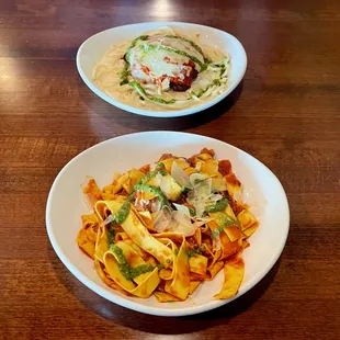 two plates of pasta