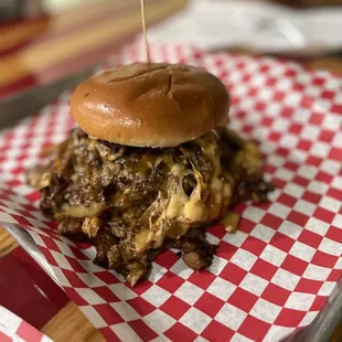 a pulled pork sandwich