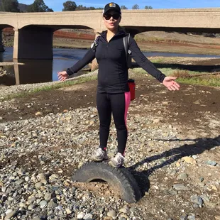 My sister near Mormon bridge