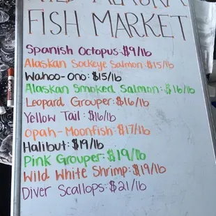 Today&apos;s offering at their Little Italy stall....freshest fish &amp; nicest people.