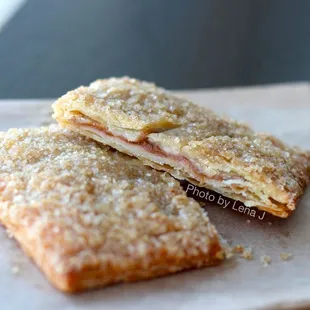 Inside of Rhubarb Valentine ($4.50) - good, flaky pastry with moist jammy filling