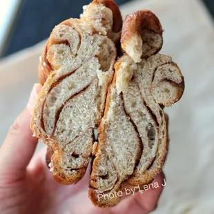 Inside of Cardamom Bun ($4) - meh. Dense, bready texture.