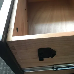 Solid Wood drawers with dovetail joints, smoothly sliding tracks, wood fronts, &amp; wood bottom. The bedroom set is heirloom quality.