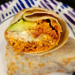 This is the filling inside of the burrito. Half of it is the avocado and sour cream I paid extra for. Rip off!