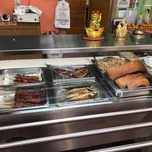 a variety of food being prepared