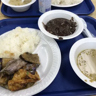 Two Entree - dinuguan and eggplant