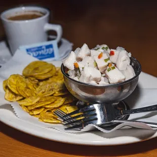 Fish Ceviche with chips