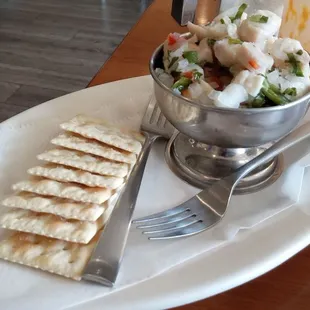Fish Ceviche and Crackers