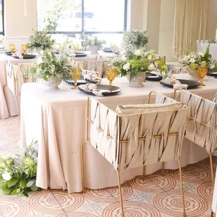 a table set for a formal dinner