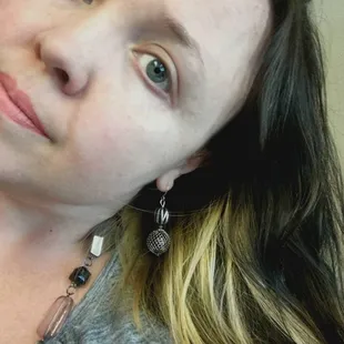 I did a dark brown with blonde highlights underneath.