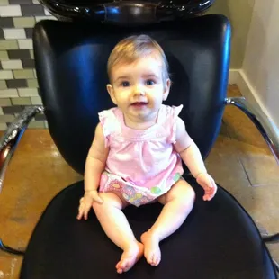 The posh hair washing chairs and a fan.