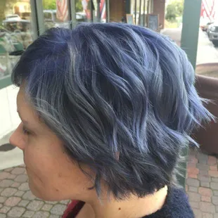 Denim hair by Stephanie Russell at Salon Innovation