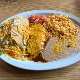 Two item combo-beef taco and cheese enchilada