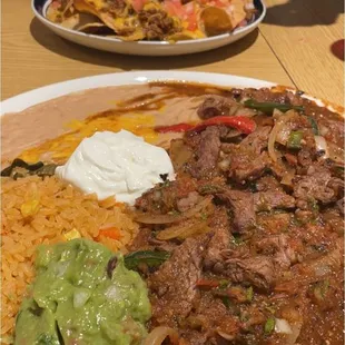 Steak Jalisco and nachos supremos