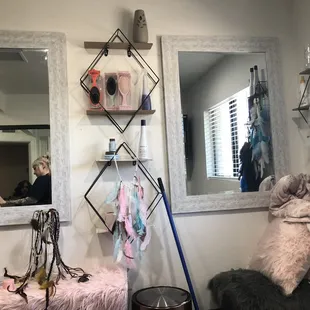 Amy's little studio is decorated so cute!