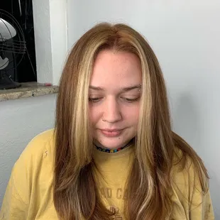 copper with money piece * hair by Stylist September