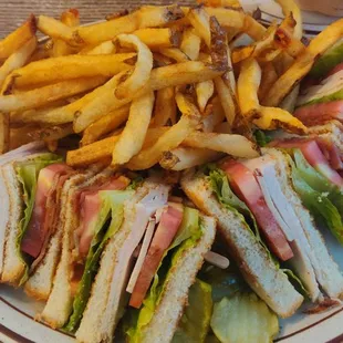 Club with fries. TONS of food.