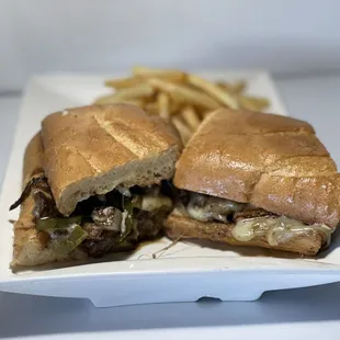 a sandwich and french fries