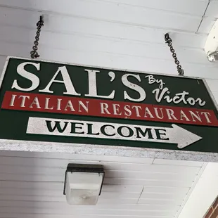 a sign for a restaurant