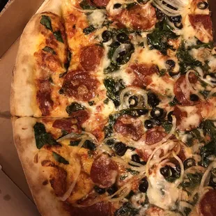 Pizza was too greasy and had to be it dry.