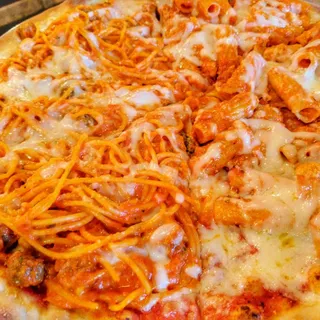 Spaghetti and Meatball Thin Crust Pizza
