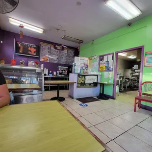 a woman sitting at a table