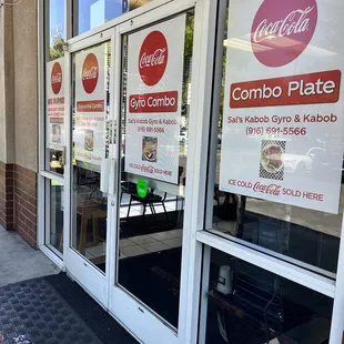 the entrance to the restaurant