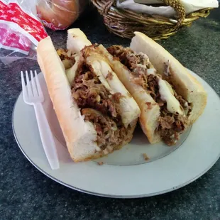 Steak and cheese with onions