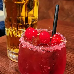 Valentine&apos;s day love potion drink  And a modelo