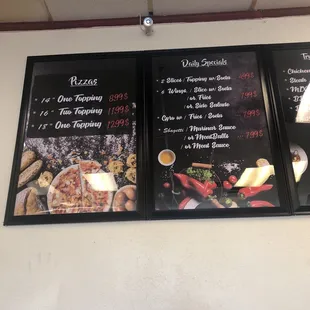 menus and prices