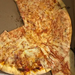 Disappointing: Pizza delivered with the cheese slid off of the pizza.