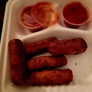 The said "blackened" mozzarella sticks.