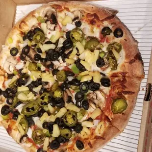 All veggies with pineapple and jalapeno for me.