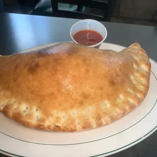 a calzone on a plate