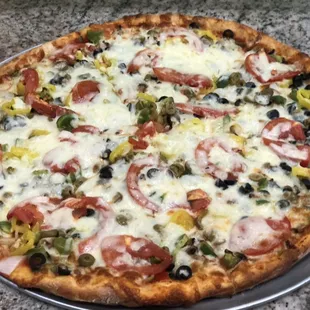 Veggie pizza by the slice