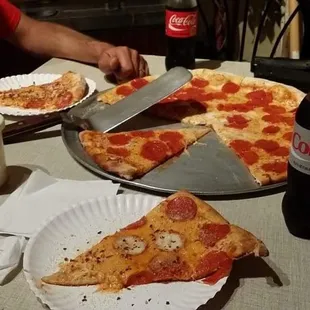 New York style pepperoni pizza